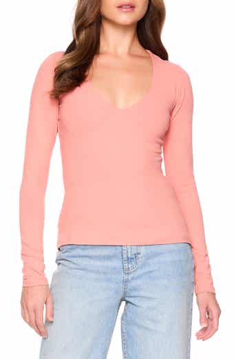 Susana Monaco Long Sleeve V-Neck Top