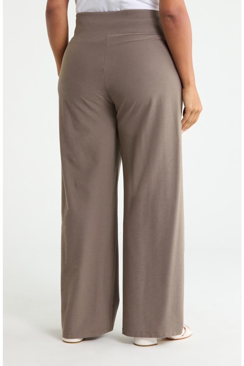 High Waist Wide Leg Seamed Pants, Alternate, color, COBBLESTONE
