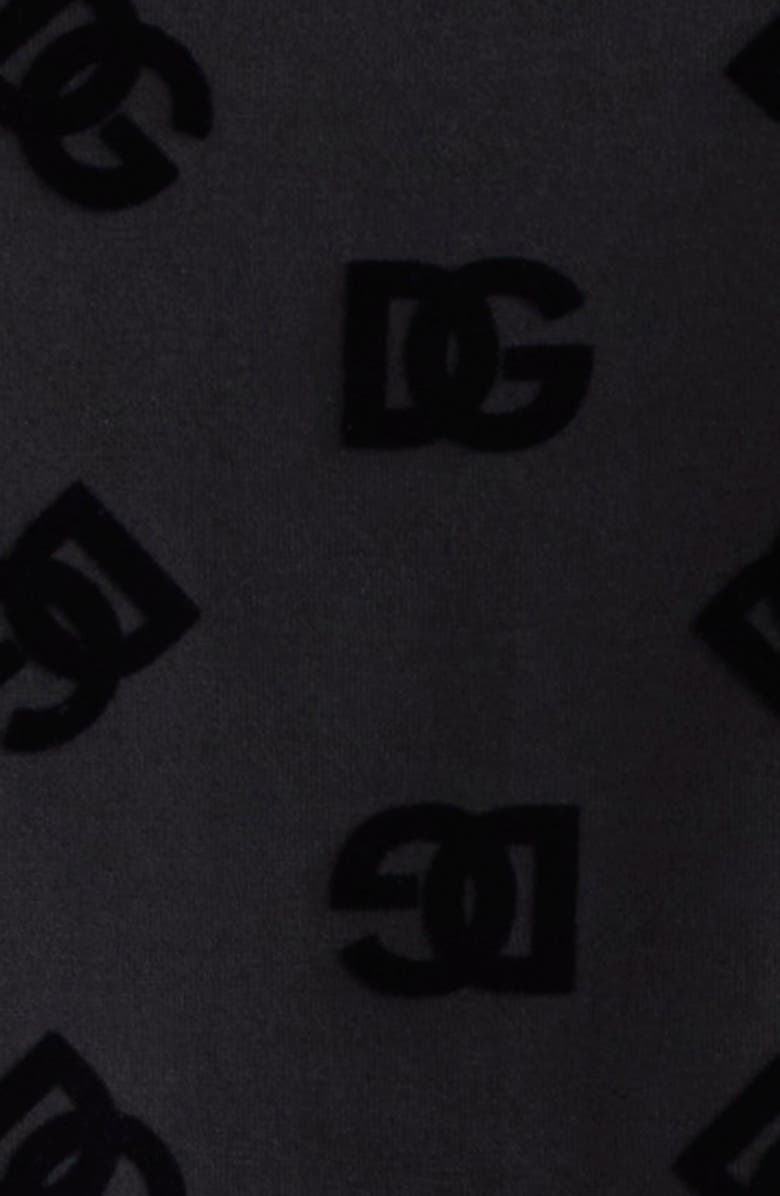 Dolce&Gabbana Re-Edition Flocked Logo Cotton T-Shirt, Alternate, color, N0000 Nero