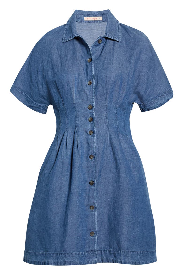 Arden Mini Shirtdress, Alternate, color, MEDIUM WASH
