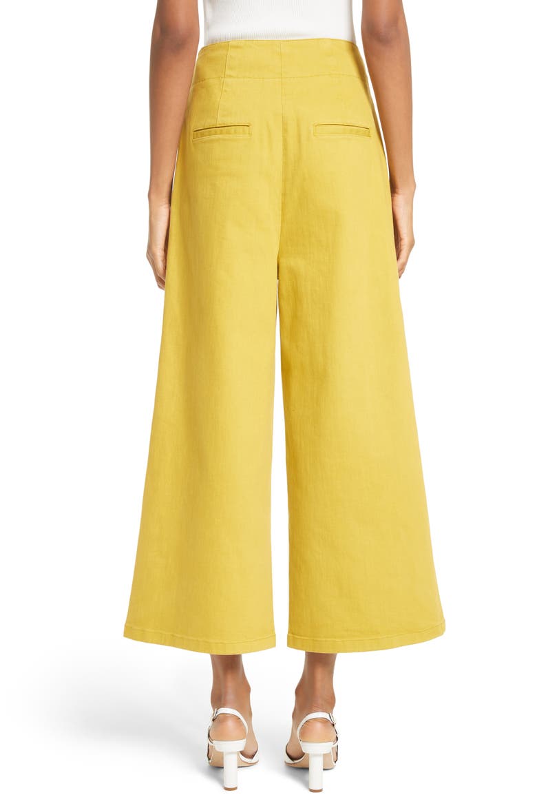 Wide Leg Crop Denim Pants, Alternate, color, MUSTARD