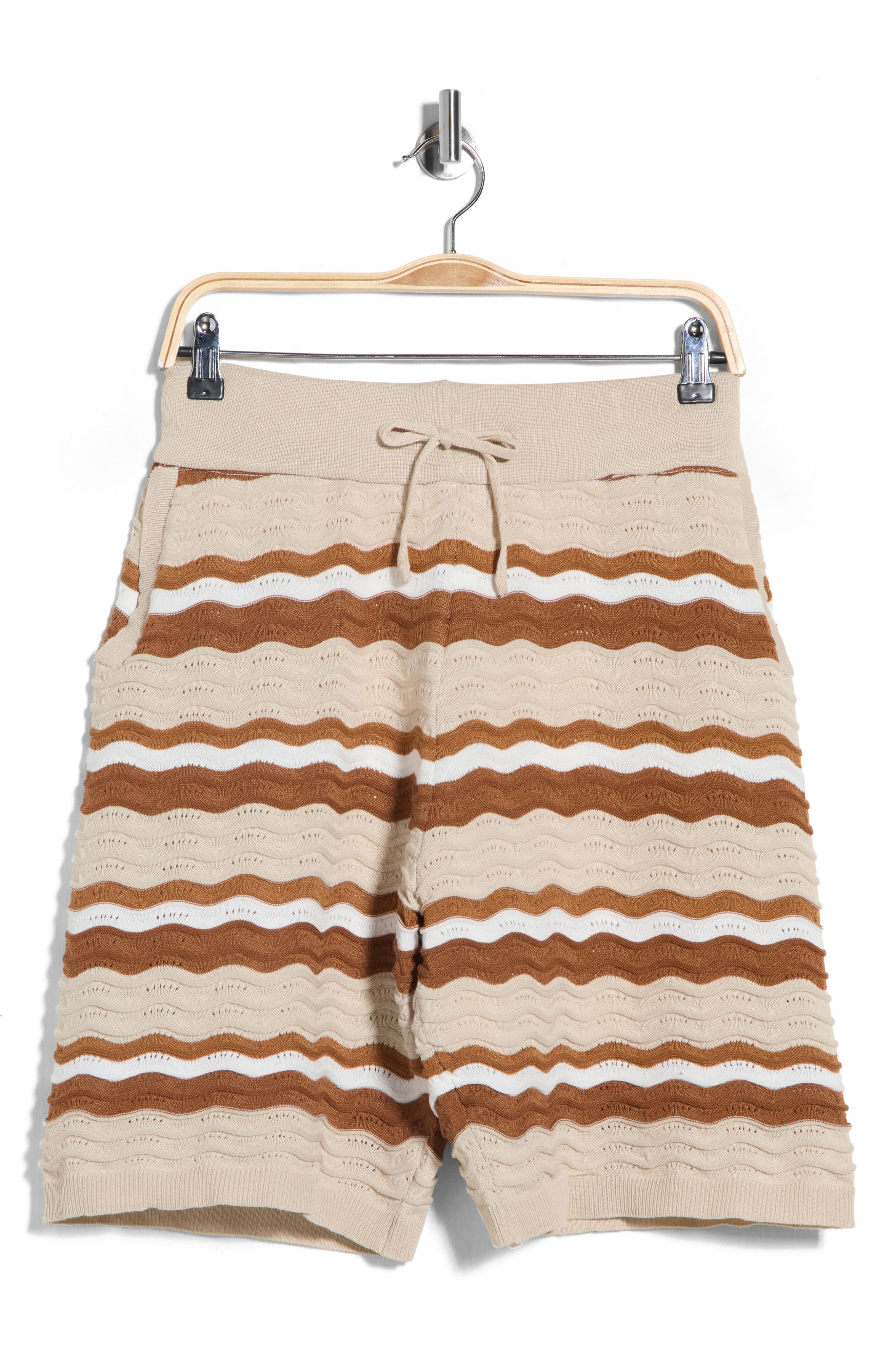 T.R. PREMIUM Textured Knit Striped Shorts