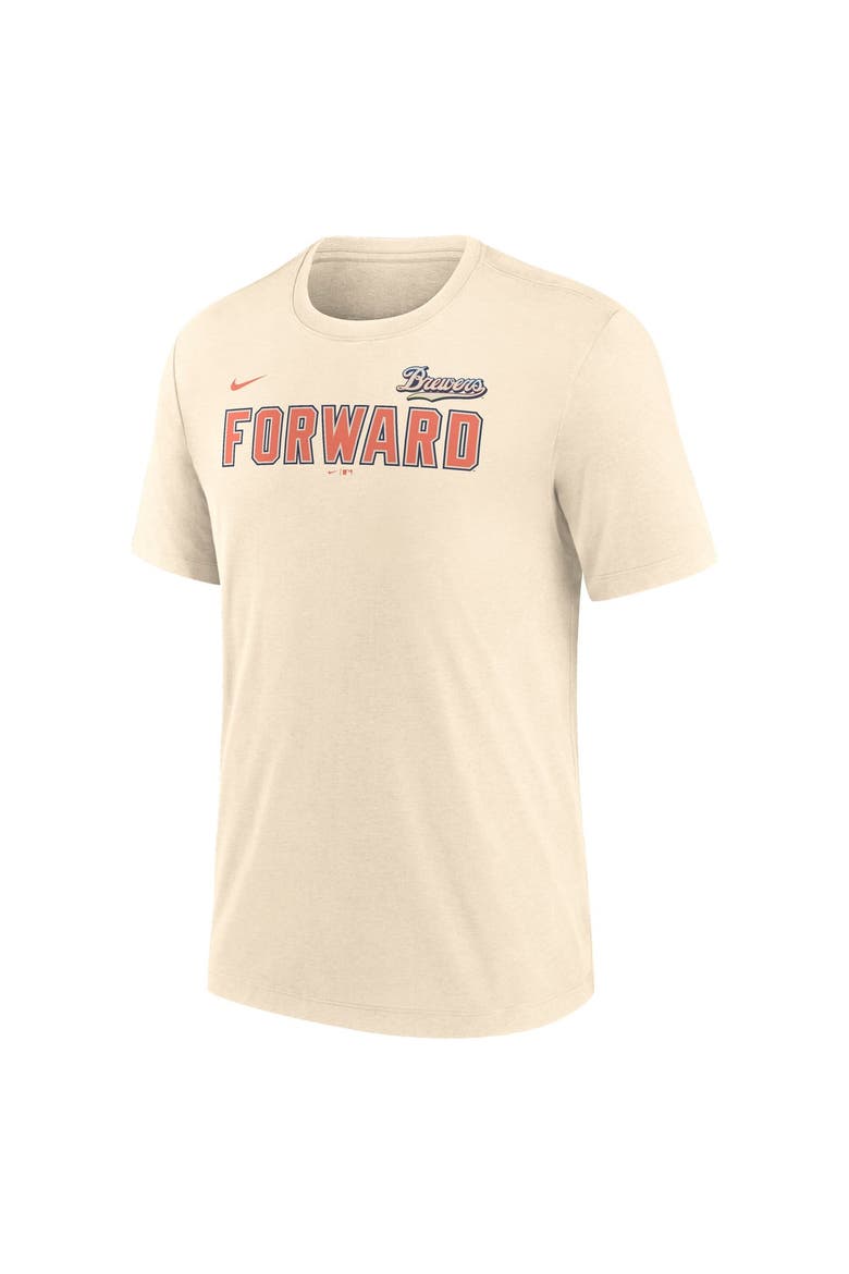 Men's Nike Tan Milwaukee Brewers City Connect Legacy Tri-Blend T-Shirt, Alternate, color, Tan