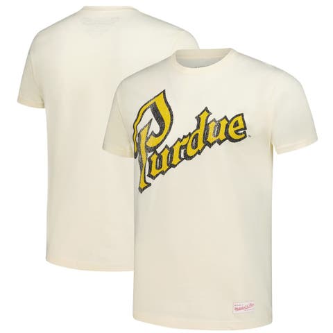 Men's Mitchell & Ness  Cream Purdue Boilermakers Vintage Tone T-Shirt