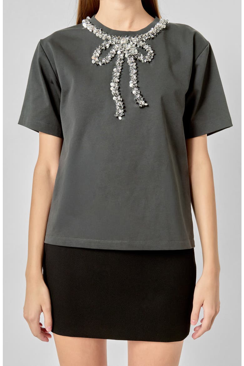 Embellished Bow Top, Main, color, CHARCOAL