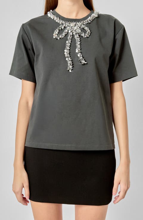 Embellished Bow Top