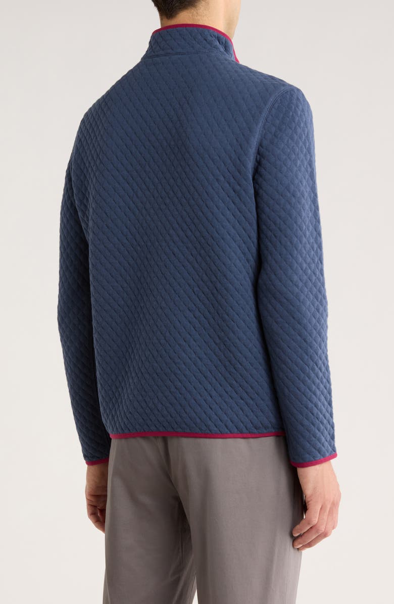 Brooks Brothers Quilted Fleece Quarter Zip Pullover, Alternate, color, Navy/ Gray