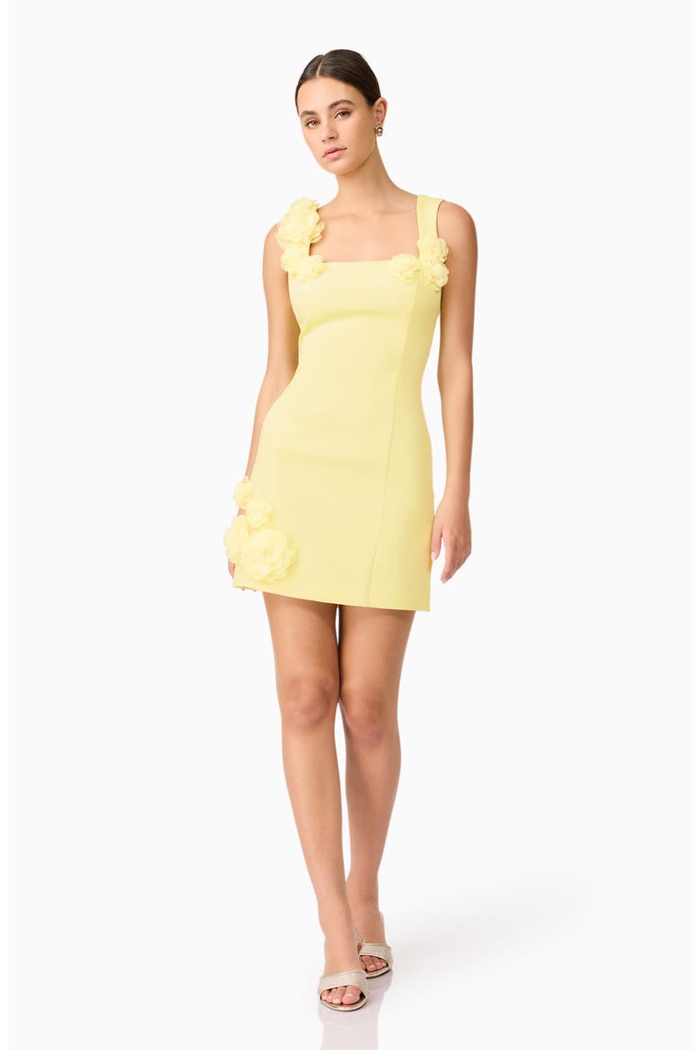 Trompe Floral Sleeveless Minidress, Alternate, color, YELLOW