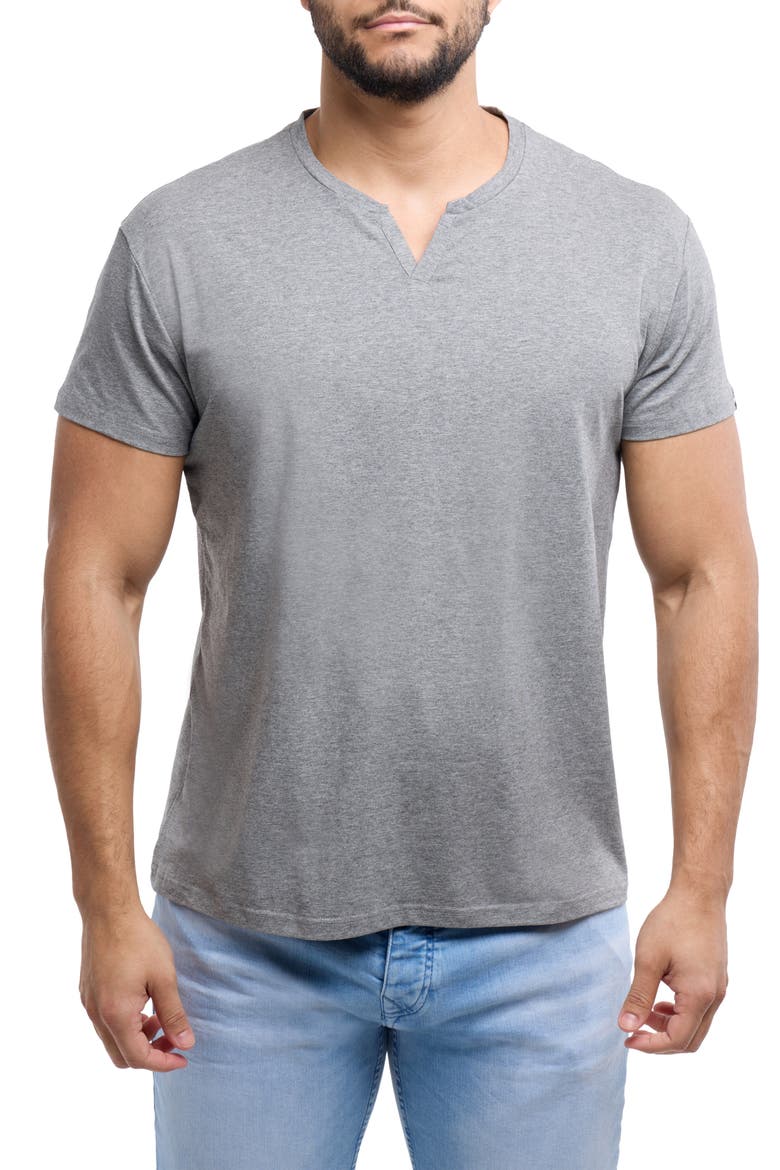 Split Neck T-Shirt, Main, color, CHARCOAL