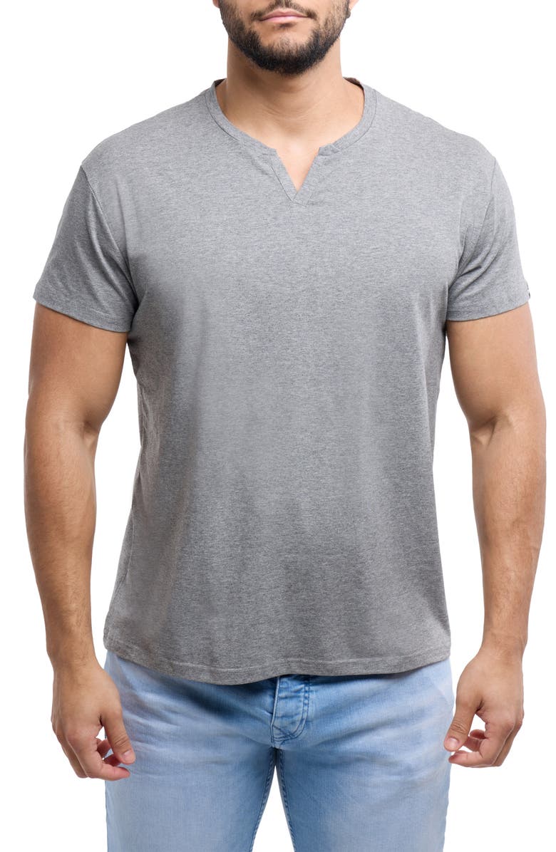 XRAY Split Neck T-Shirt, Main, color, Charcoal