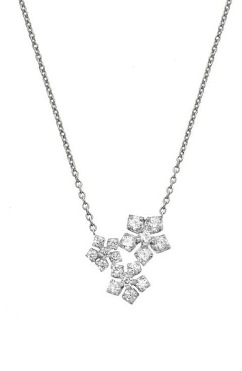 Enchanted Garden Diamond Flower Pendant Necklace