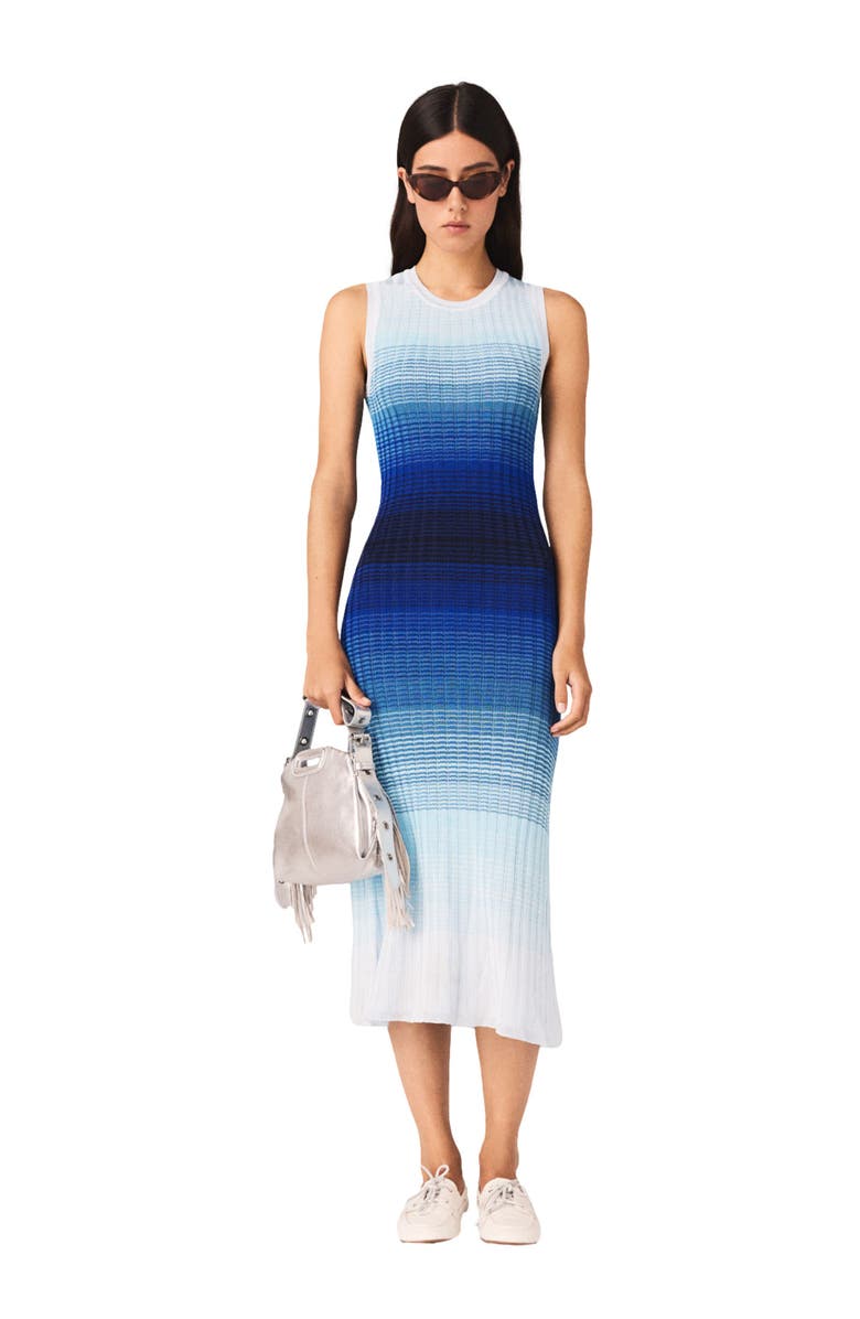maje Ombré knit maxi dress, Main, color, Blue