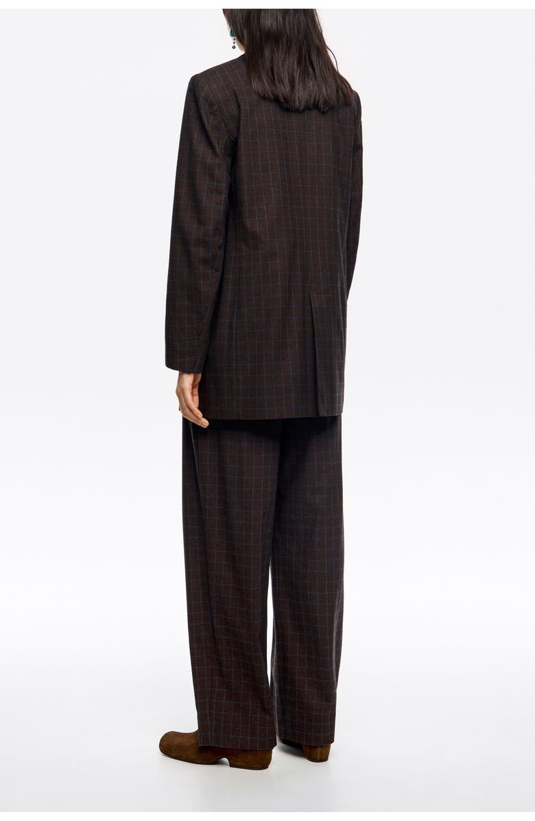 Bimba y Lola Checked Tailored Jacket, Alternate, color, Brown