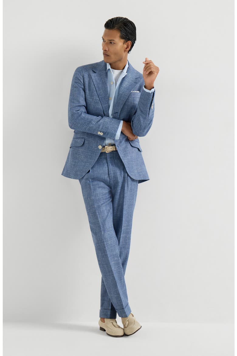 Hopsack deconstructed blazer, Alternate, color, Denim