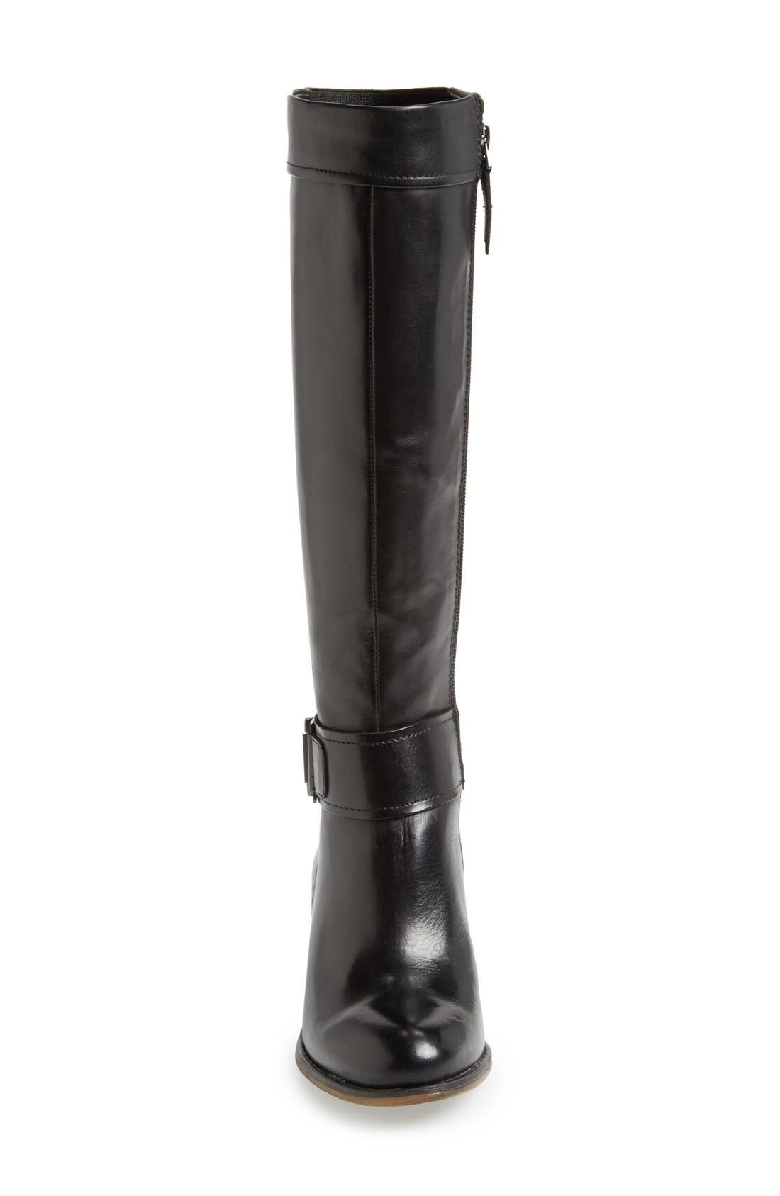 'Lyla' Tall Boot, Alternate, color, BLACK LEATHER