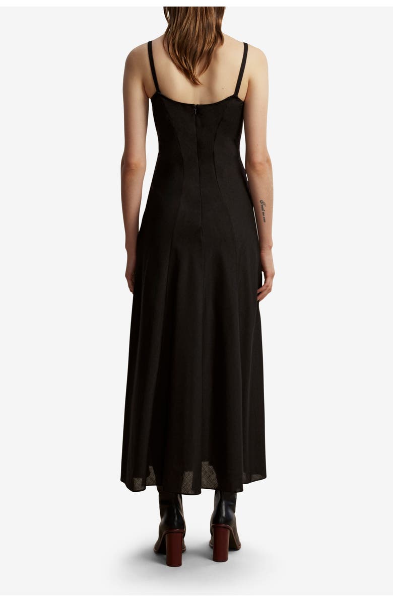 Marina Moscone Lightweight Wool Swing Dress, Alternate, color, Black