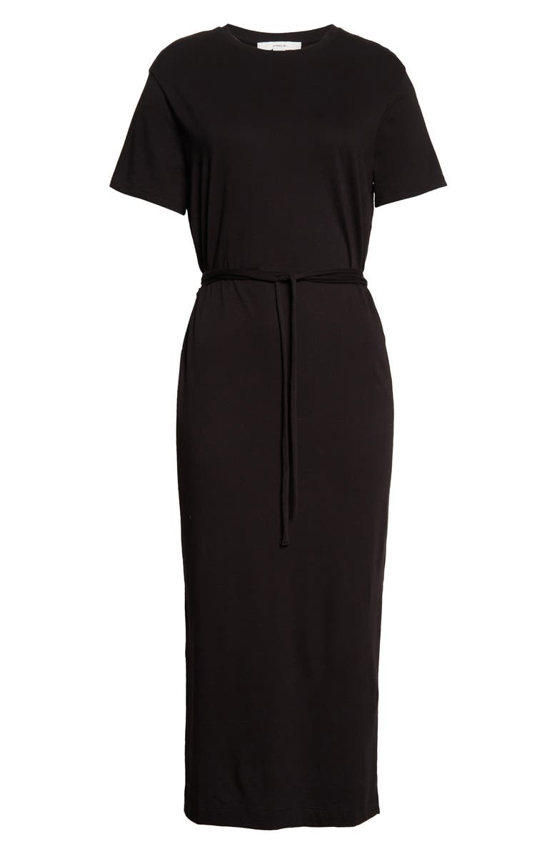 Vince Belted Pima Cotton Midi Dress, Alternate, color, 