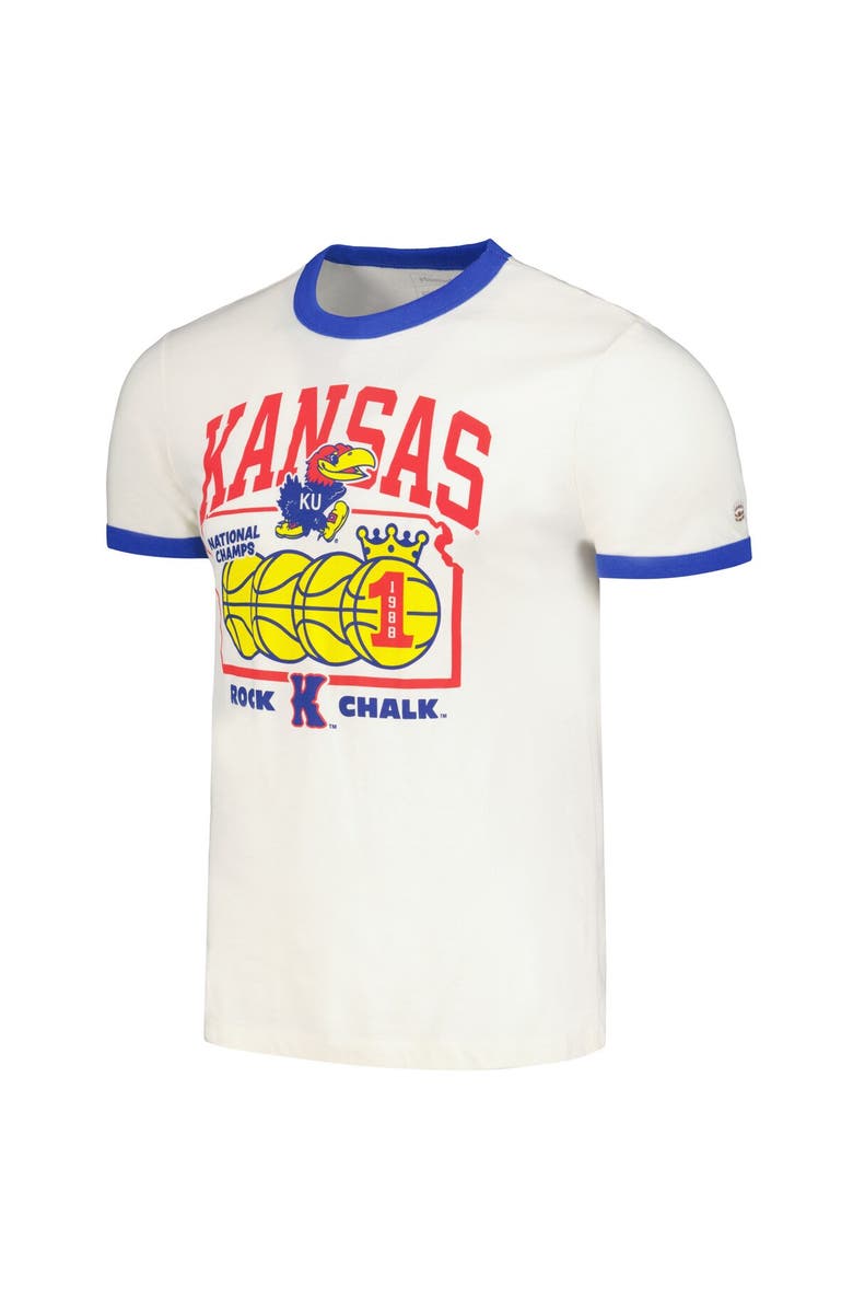 HOMEFIELD Men's Homefield Cream Kansas Jayhawks Mountains Ringer T-Shirt, Alternate, color, Cream