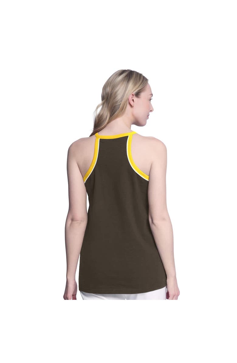 G-III 4HER BY CARL BANKS Women's G-III 4Her by Carl Banks Brown San Diego Padres Curveball Racerback Tank Top, Alternate, color,