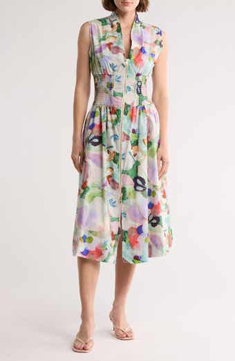 STITCHDROP Edgartown Sleeveless Cotton Fit & Flare Dress