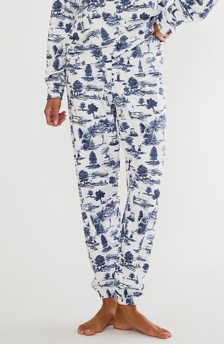 Beach Riot Georgie Print Sweatpants, Main, color, Evening Golf Toile