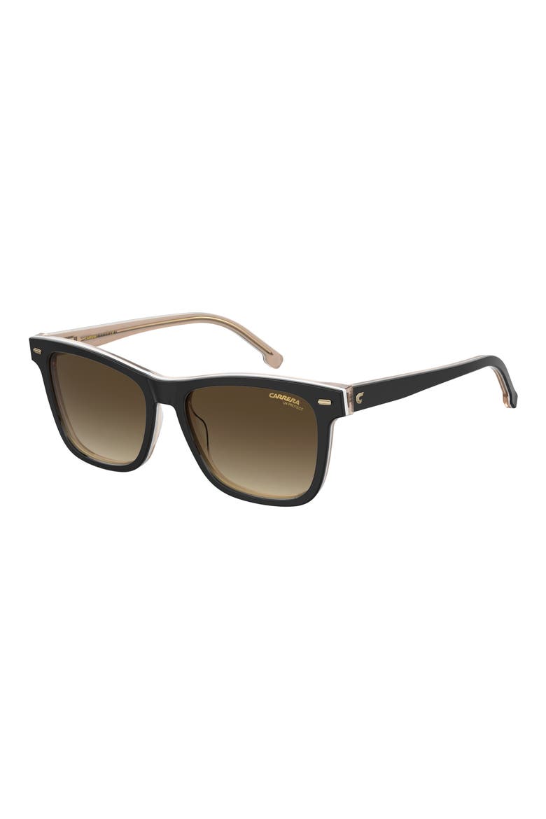 54mm Gradient Rectangular Sunglasses, Alternate, color, BLACK BEIGE/ BROWN GRADIENT