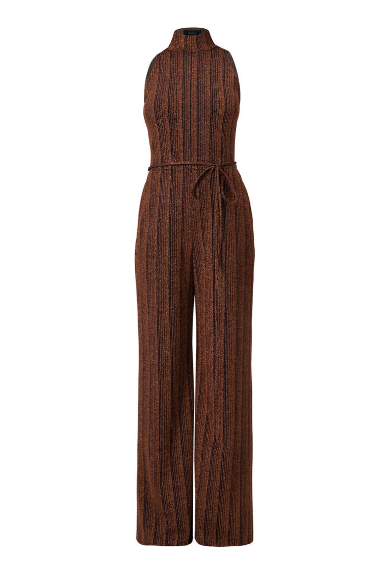 Wide-Leg Sleeveless Jumpsuit with Side Pockets, Alternate, color, Brown