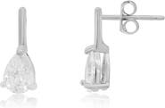 The Lovery Fine Jewelry CZ Pear Bar Drop Earrings