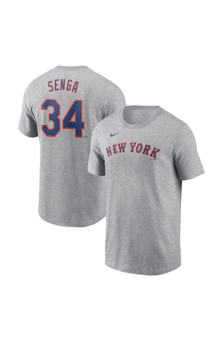 Nike Men's Nike Kodai Senga Heather Gray New York Mets Fuse Name & Number T-Shirt, Main, color, Heather Gray