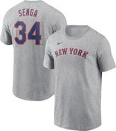Nike Men's Nike Kodai Senga Heather Gray New York Mets Fuse Name & Number T-Shirt
