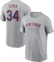 Nike Men's Nike Kodai Senga Heather Gray New York Mets Fuse Name & Number T-Shirt
