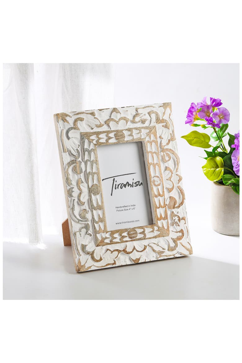 Royal Crest Wood Carved Picture Frame, Alternate, color, WHITE
