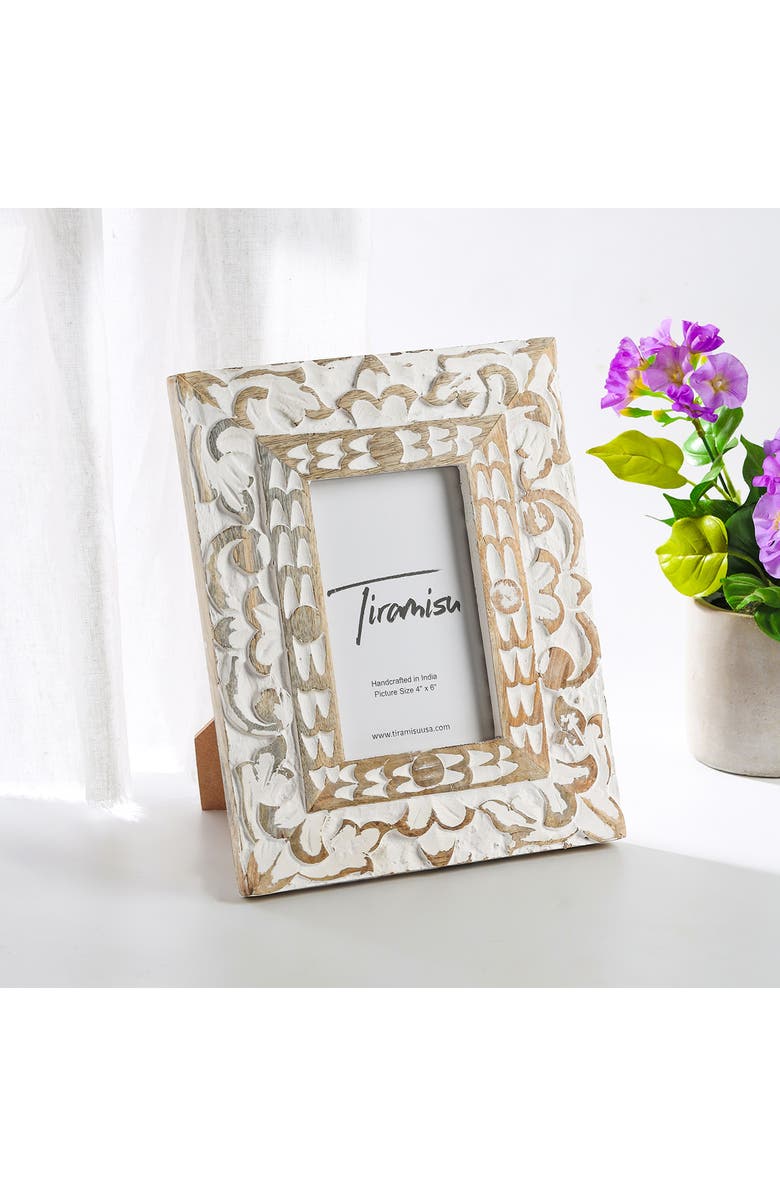Tiramisu Royal Crest Wood Carved Picture Frame, Alternate, color, White