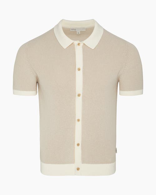 Onia Cotton Linen Button Up Sweater In Brown