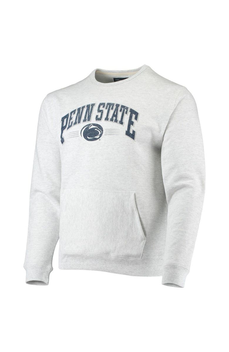LEAGUE COLLEGIATE WEAR Men's League Collegiate Wear Heathered Gray Penn State Nittany Lions Upperclassman Pocket Pullover Sweatshirt, Alternate, color,