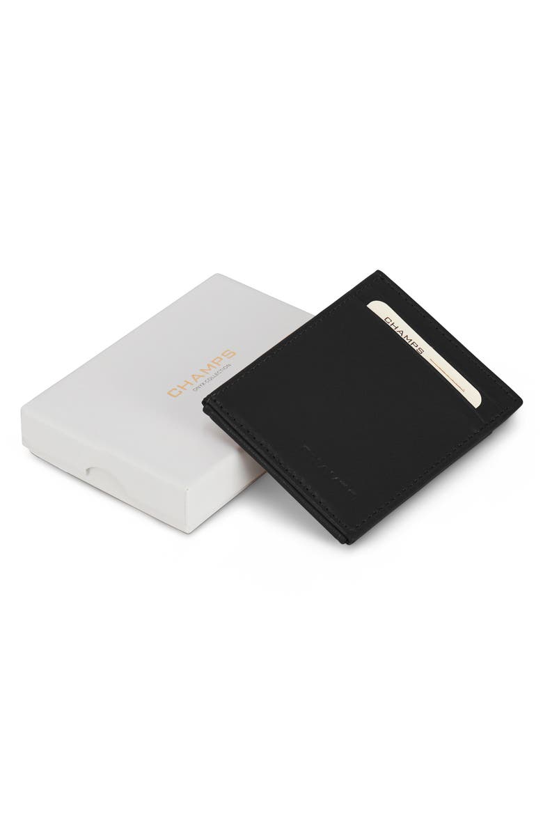 Onyx Leather RFID Hybrid Card Case, Alternate, color, BLACK