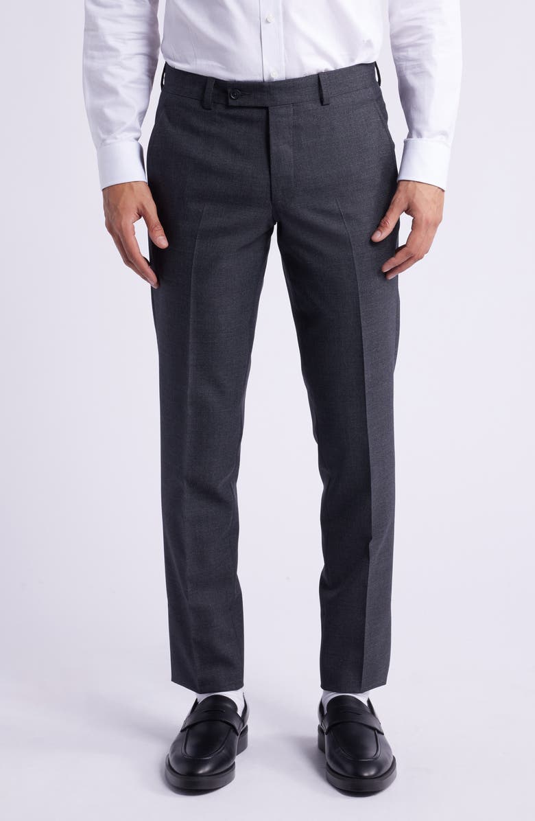 AllSaints Ross Solid Slim Fit Taper Leg Wool Pants Suit Separate, Main, color, Charcoal