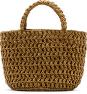 MANGO Woven Paper Basket Bag