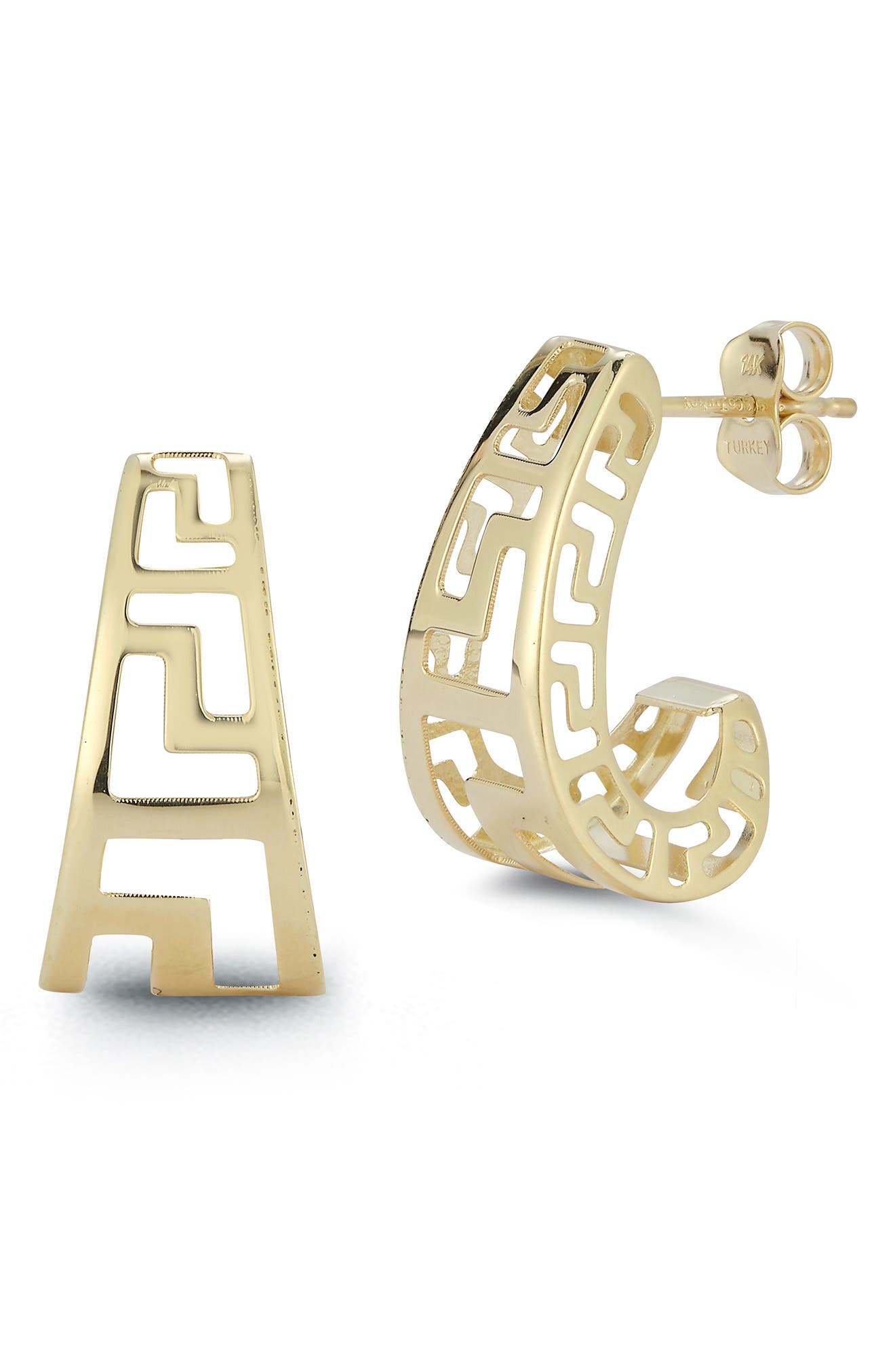 Ember Fine Jewelry 14K Gold Grecian J Hoop Earrings