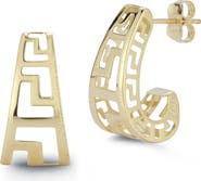 Ember Fine Jewelry 14K Gold Grecian J Hoop Earrings