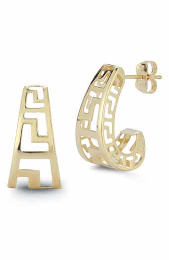 Ember Fine Jewelry 14K Gold Grecian J Hoop Earrings