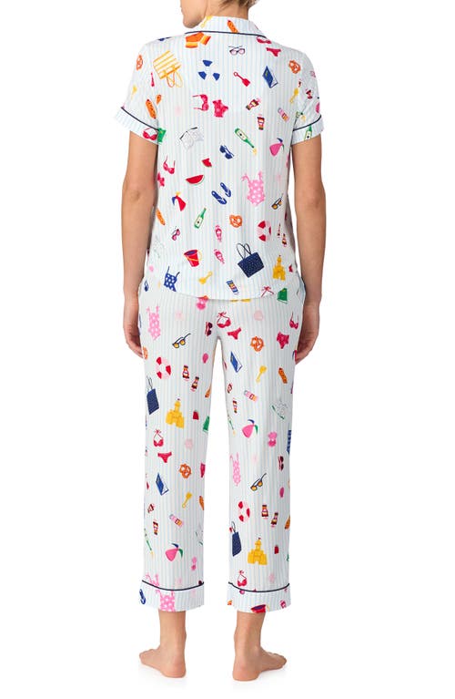 Kate Spade New York Short Sleeve Crop Pajamas In White