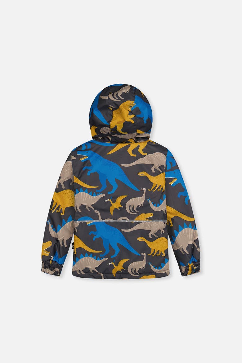 Dinosaur Chill Lightweight Jacket & Foot Strap Pants Two Piece Snowsuit, Alternate, color, Grey and Blue Dinosaur Print