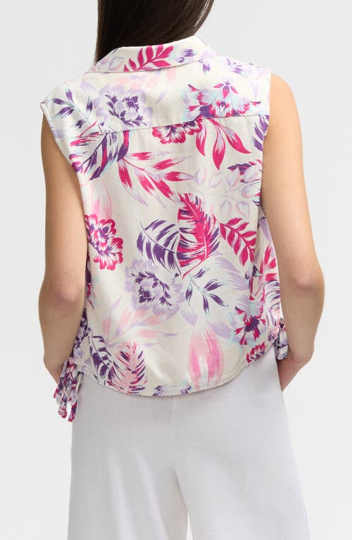 Nvlt Sleeveless Drawstring Hem Top In Tropical Pink