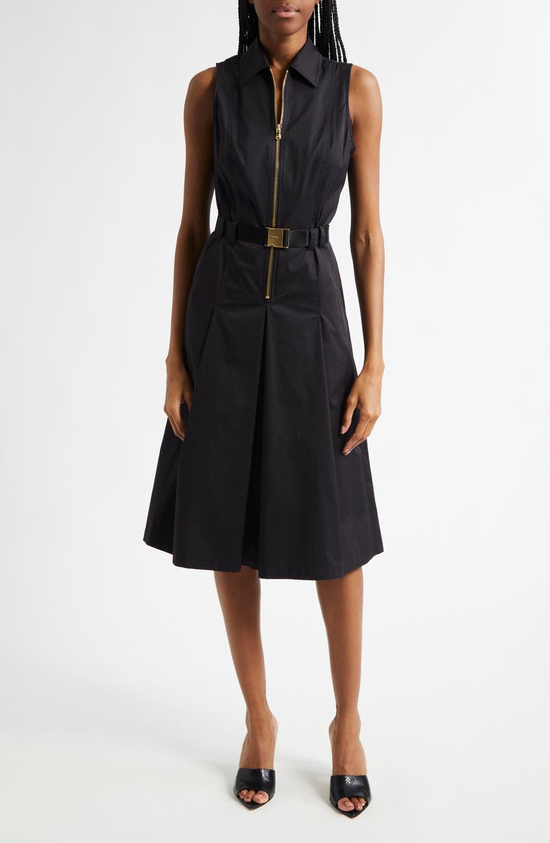 L'AGENCE Kylo Belted Shirtdress, Main, color, Black