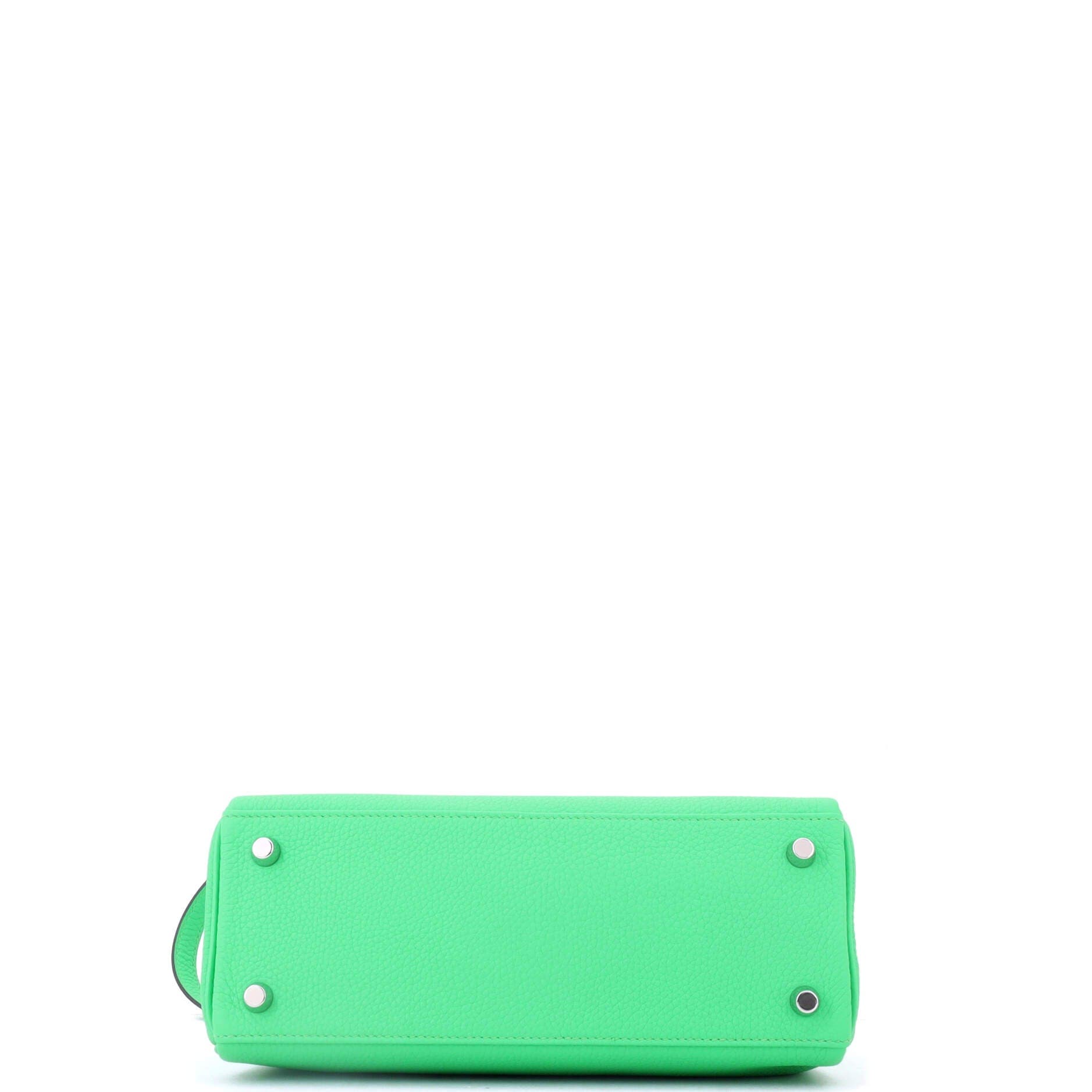 Pre-Owned Hermes Kelly Handbag Green Togo with Palladium Hardware 25, Alternate, color, Vert Comics