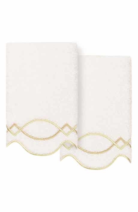 Diamond Chain Scallop Pack of 2 Fingertip Towels