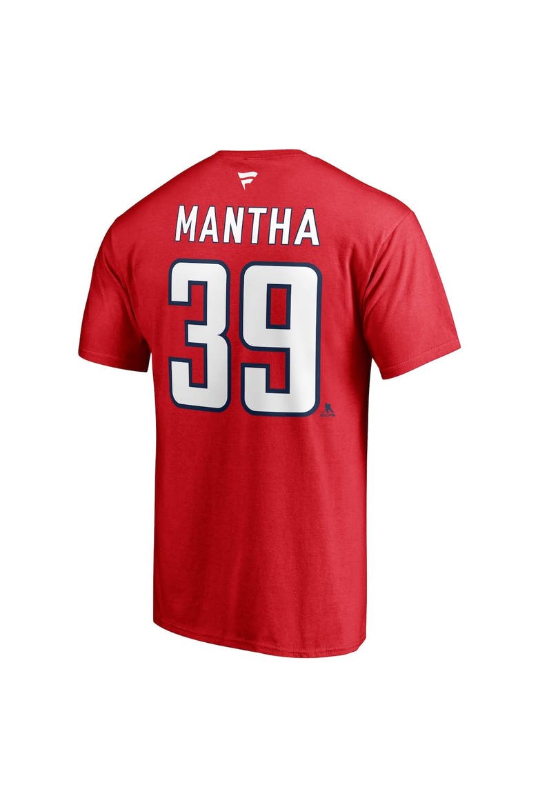 Men's Fanatics Branded Anthony Mantha Red Washington Capitals Authentic Stack Name & Number T-Shirt, Alternate, color, Red