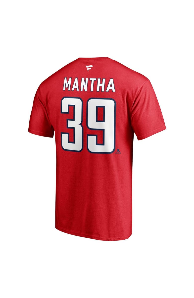 FANATICS Men's Fanatics Branded Anthony Mantha Red Washington Capitals Authentic Stack Name & Number T-Shirt, Alternate, color, 