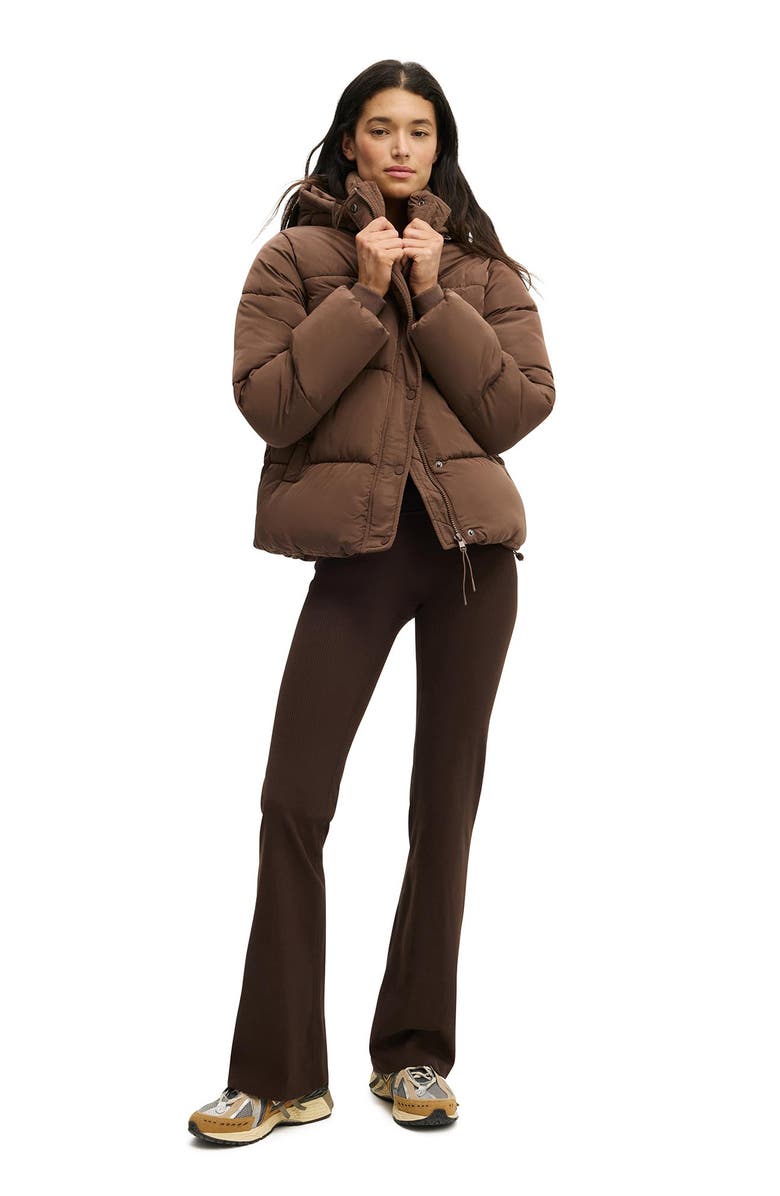 COTTON ON BODY Women's Active The Mother Puffer Removable Hood Jacket, Alternate, color, Deep Taupe